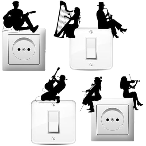 AHANDMAKER Musician Silhouette Switch Stickers Cover
