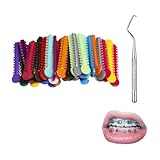 YAFIYGI Ligas para Brackets Ortodoncia Liga de Braces Colors DIY Kit Color Changing Completo Ligature Ties for Dientes Pegamento Alambre Clip On Bracket 1040PCS Orthodontic Bands Set