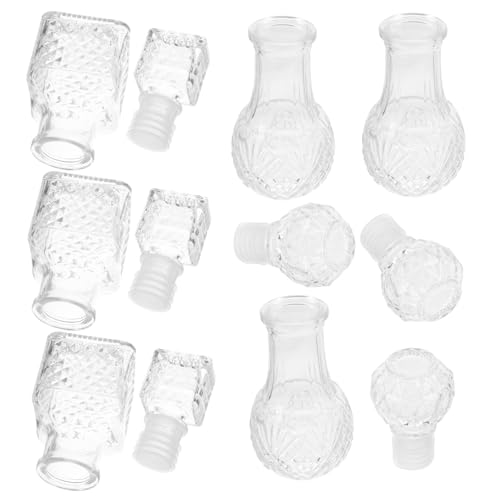 PENIKOKO 6 pièces Bouteilles à Vin Transparentes pour Whisky et Liqueur Décanteur Élégant Verre pour Mariage et Occasions Festives Design Créatif pour Conservation et Aération