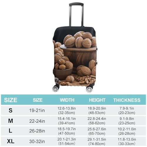 Carry on Luggage Cover Walnut Nuts Suitcase Covers for Luggages Tsa Approved Travel Luggage Sleeve Protector Elastic Suitcase Protector Anti-Scratch Washable Fits 19-30 Inch Case -S2