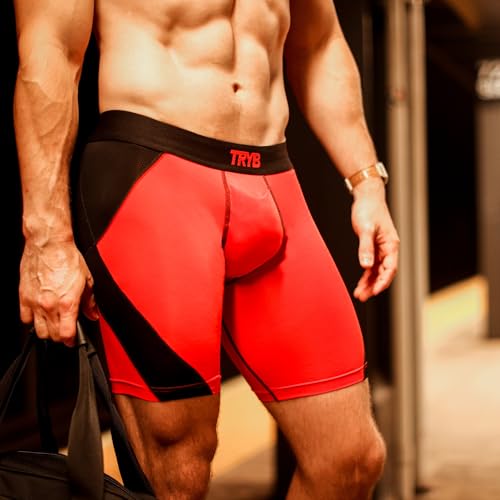 Image of TRYB Men's Compression Shorts & Pants | Sports Innerwear for Gym, Running & Training | Quick Dry, Breathable, 4-Way Stretch, Moisture Wicking, Anti-Chafing Muscle Support Athletic Wear with Pocket