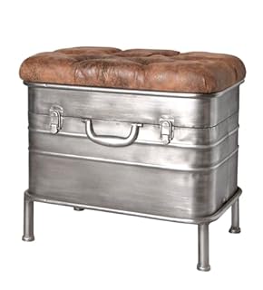 HAKU Möbel Bench Vintage, Metal, Fabric - Size: W 51 cm X H 48 cm X D 34 cm, Style: Industrial