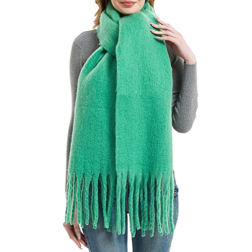 Hamburger Schal, großer Schal, Damen, lange Decke, klobig, übergroß, Winter, Herbst, warmer Schal, große Schals, Wickelschal, Crafty Mom Folkloric Schal, gelb, One size