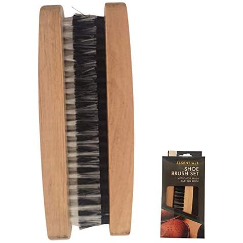 Boot brush 2pcs Traditional Shoe Brush for leather shoes - Includes applicator and buffing brush - Shoe Shine Brush - Shoe Polish and Bristles Brush for Boots Cover