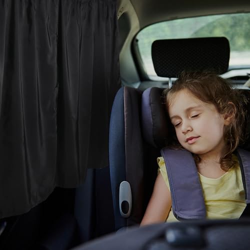 KanSmart 3 Pcs Car Curtains 95% Light Blocking Car Window Shades for Baby Kids Car Privacy Curtains UV Protection, Car Accessories for Sedan SUV Truck Car Window Covers for Sleeping Camping Travel