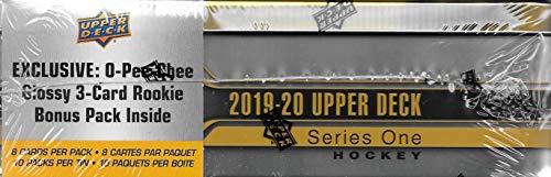 2019 2020 Upper Deck Hockey Series One Factory Sealed Unopened TIN with 10 Packs Including 80 Cards Total with Possible Young Gun Rookie Cards Plus an Exclusive Bonus 3 Card O Pee Chee Rookie Pack