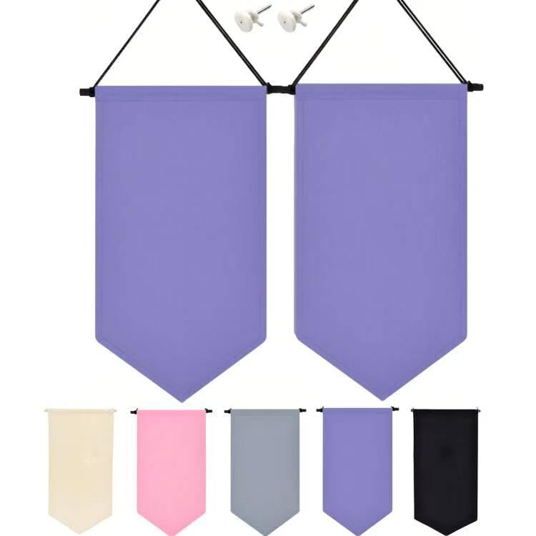 JEHANOIRY Wall Hanging Brooch Pin Organizer, Canvas Display Jewelry Storage Case, Pin Display Banner Holder for Earrings Necklace Glitter Pin Collection Organizer (2 Purple)