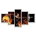 TJJS Stampe su Tela Wall Art Canvas Painting 5 Pezzi Stampe e Poster Home Work Decor Opere d'Arte The Hunger Games Immagini da Parete per Soggiorno Dipinti su Tela