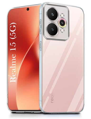 Image of Jkobi Silicone Back Cover Case for Realme 15 (Clear Shockproof Case with Camera Protection | Soft and Flexible | Transparent)