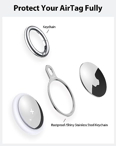 Image of Stouchi AirTag Holder Key Ring, Aluminium Invisible Slim Keychain