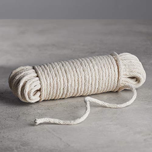 Amazon Basics Geflochtenes Seil aus natürlicher Baumwolle, Allzweck, Wäscheleine - 4,5 mm x 15 m (3/16 Zoll x 50 Fuß), Cremefarben – Bild 7