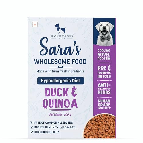 Image of Sara's Wholesome by HUFT Duck & Quinoa - 300 gm | Wet Dog Food | Natural Hypoallergenic Recipe with Added Vitamins & Minerals | Gluten Free | Vet Approved | All Life Stages