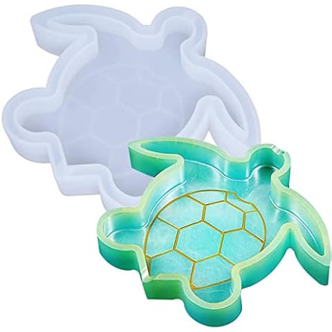 TikooTik Tortoise Ashtray Molds for Resin Ash Tray Silicone Molds Sea Turtle Casting Epoxy Animal Resin Molds DIY Fruit Tray Flower Pot Soap Holder Pet Bowl Desk Decor (1pc) Cover