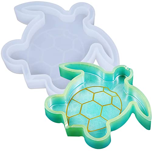 TikooTik Moules en Résine Cendrier de Tortue, Animale Moule Resine Epoxy Cristal Tortoise Ashtray Resin Mold DIY Porte-savon Boîte à Bijoux Artisanat Décor Moulage De Résine (1pc) Cover