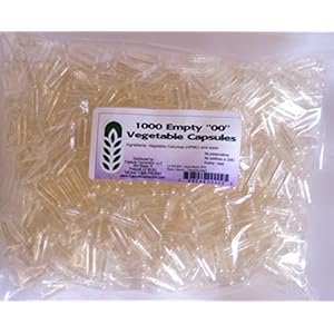 500 vegetarische lege capsules Gr. 00 ORGINAL CAPSULE CONNECTION transparant om capsules te vullen met capsulevuller…