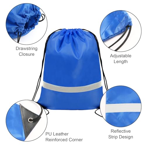40 Pieces Drawstring Backpacks Bags Bulk,Waterproof Drawstring Bag with Reflective Strip for Women and Men,Drawstring Gym Bag DIY for Yoga Sport Traveling Beach,Multicolor4