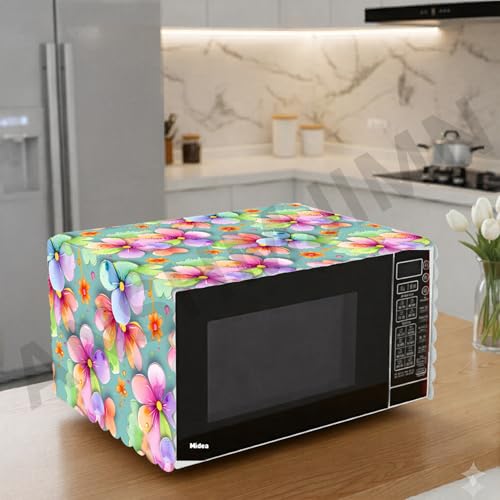 Image of Printed Microwave Oven Cover | Dustproof Waterproof Non-Slip Fabric Cover | Kitchen Decorative Appliance Protector | Kitchen Appliance Cover. (Spy Flower)