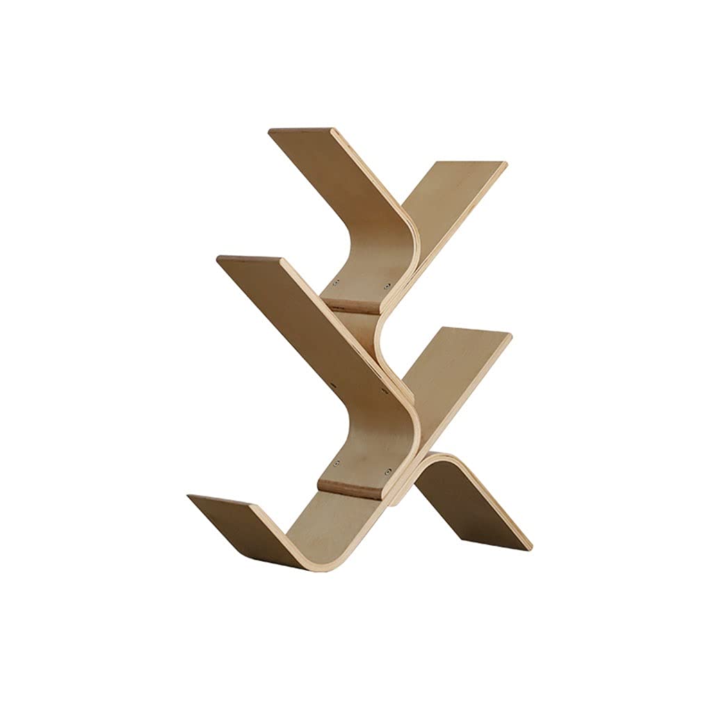 Estantería en forma de árbol pequeña: soporte de piso multicapa para organizar libros en su estudio 1