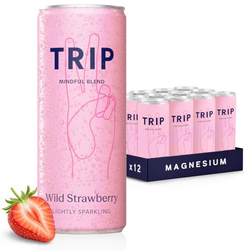 TRIP Calm Magnesium Drink, Alcohol Free Mocktail, Wild Strawberry, 12pack