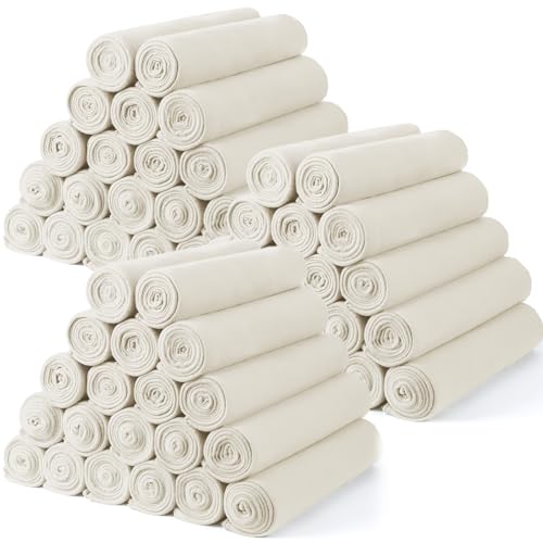 60PCS Off-White Fleece Blankets Bulk 50 X 60, Soft Lightweight Throw Blanket Cozy Blankets Bulk for Bed Sofa Couch Warm Pet Fleece Blanket Set for Wedding Homeless Home Office Travel Gift for Seasons