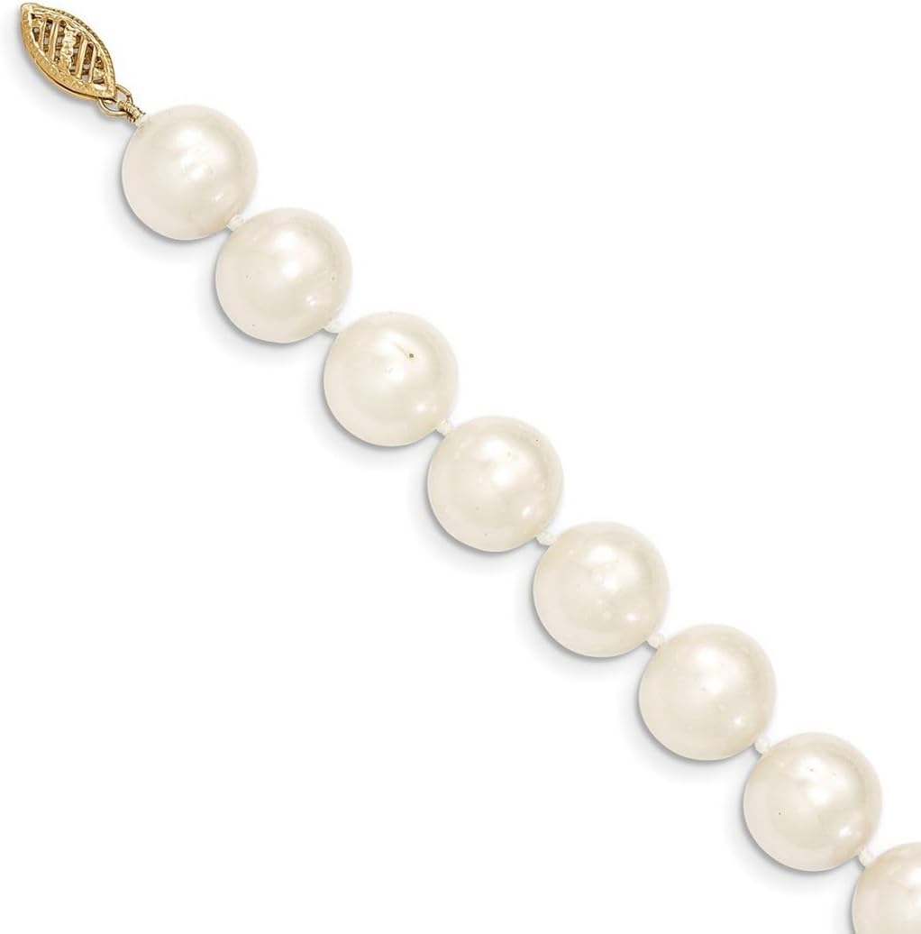 14k Solid White Gold Near Round Freshwater Cultured Pearl Necklace Pendant-Necklace for Women in Choice of Lengths - Image 3