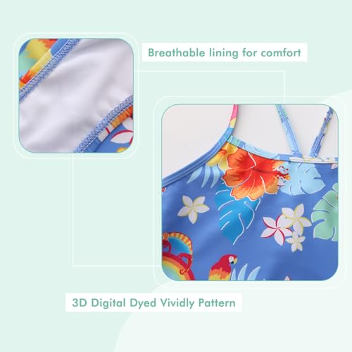 Image of Girls Two Piece Tankini Swimsuits Rainbow Striped Bathing Suit Swim Suit