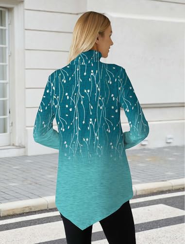 Image of JUSTFASHIONNOW Turtle Neck Shirts for Women Long Sleeve Fall Tunic Tops