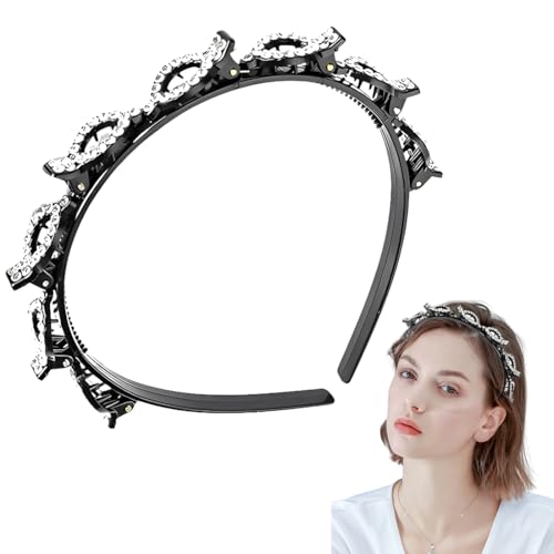 BIRLOZA 1pcs Diadema Con Pinzas Diadema Con Horquilla Diadema Pelo Rizado Diademas Diadema De Metal Ondulado Adecuada Para Bodas Bailes Fiestas Parejas Actividades Diarias