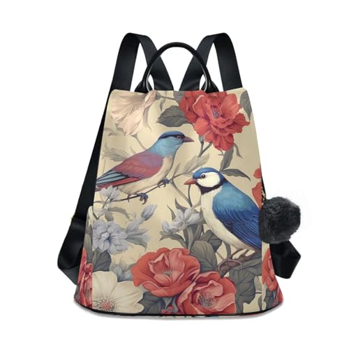 Mochila antirrobo de mujer con estampado de flores bolsa de espalda segura casual