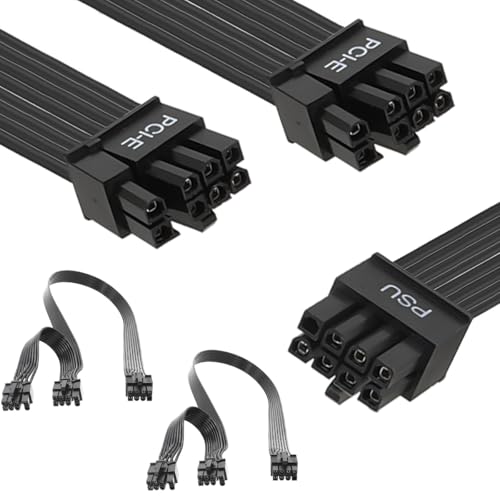 DAOKAI PCIE Kabel für Corsair,65CM Stecker zu Stecker 8 Pin zu 6+2 Pin Stromversorgungskabel,Modular Power Supply, für ARESGAME Stecker,für Thermaltake - 2st
