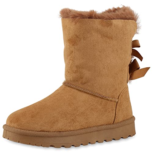 VAN HILL Damen Warm Gefütterte Winter Boots Stiefeletten Bequeme...