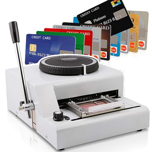 Dfdieratve MáQuina de Estampado Manual de 72 Caracteres, Impresora de Tarjetas de PVC, Impresora de CóDigos de IdentificacióN de PVC para Tarjetas de IdentificacióN, Tarjetas de Regalo