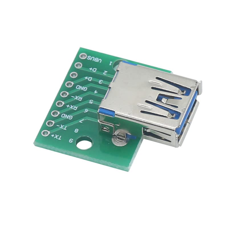 fengpeng 2/5/10PCS USB A-Type 3.0 Female Socket to DIP PCB Board Pitch 2.54MM USB-3. Jack Plug Connector Converter Adapter(10PCS)