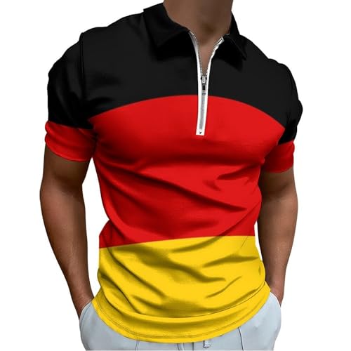 Polo drapeau allemand à rayures contrastées style rétro chic pour homme