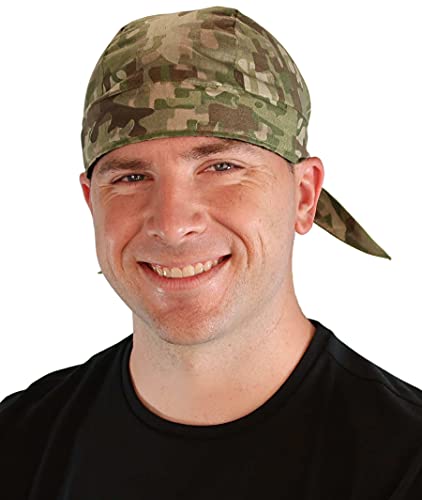 Multi Camouflage with Sweatband (Military Camo) - Skull Caps Doo Rags Do Rag Durag Headwrap Head Wraps Skullies - Made in USA!