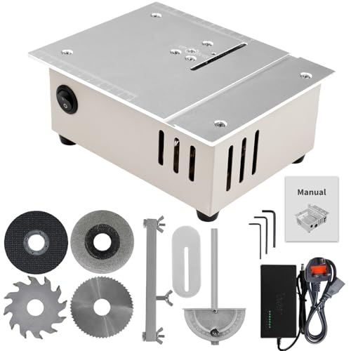 Electric Desktop Saw, Mini Multifunctional Table Saw Electric Bench Saws Woodworking Lathe DIY Cutting Machine, for 15mm PCB Cutting, Wooden Boards, Acrylic