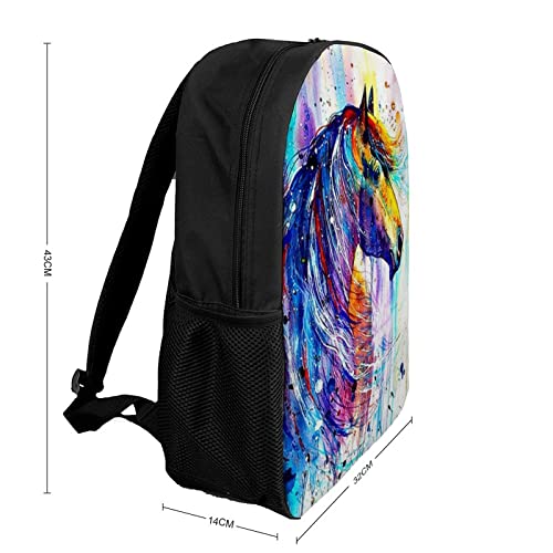 Mochila de caballo 3D unisex de 42x30x13cm para uso escolar y juvenil 2