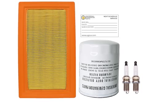 UGP Replacement Maintenance Kit for 14kW-22kW 999cc Standby Generators 2013-Air Filter, Oil Filter and Spark Plugs (Air, Oil and 496018T-U Spark Plugs)