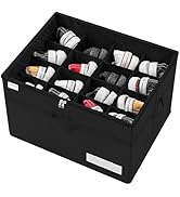 BDZBREN Shoe Organizer for Closet, Fits 16 Pairs, Large Shoe Box Storage Containers, Clear Foldab...