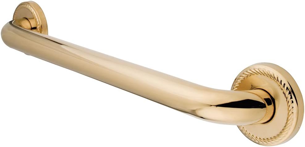 Kingston Brass DR814362 Designer Trimscape Laurel Decor 36-Inch Grab Bar with 1.25-Inch Outer Diameter, Polished Brass