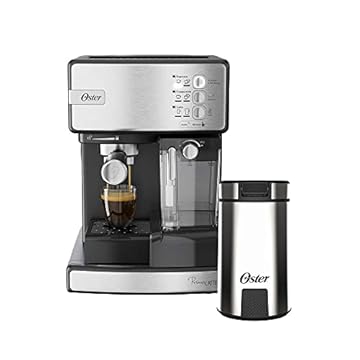 Kit Cafeteira Nova PrimaLatte Inox e Moedor de Café Oster - 220V