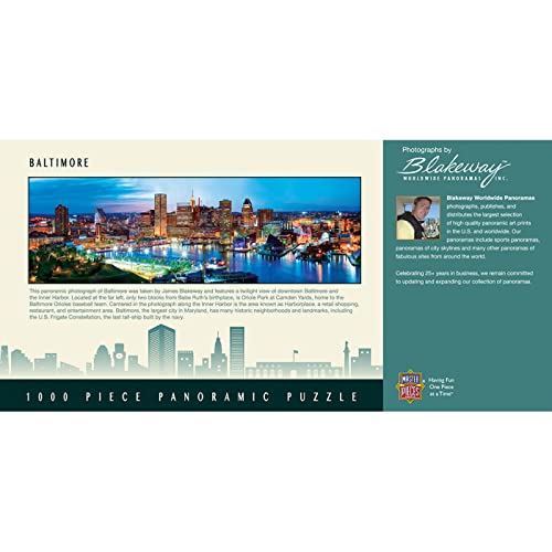 Rompecabezas MasterPieces de 1000 piezas para adultos, familia o jóvenes – Panorámico de Baltimore – 13" x 39" miniatura 3