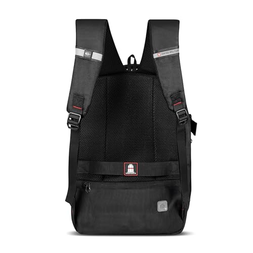 Image of SWISS MILITARY 30L Unisex Laptop Travel Backpack for 15.6-Inch Laptops - with Luggage Strap, Detachable Key Ring, Anti-Theft Pocket, Expandable Bottle Pocket for Office and College Use