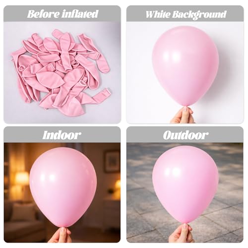 Image of Voircoloria 130pcs Light Pink Balloons Different Sizes 18 inch 12 inch 10 inch 5 inch Pastel Pink Balloons for Birthday Party, Baby Shower, Wedding, Gender Reveal, Baby Shower, Anniversary Party Decorations
