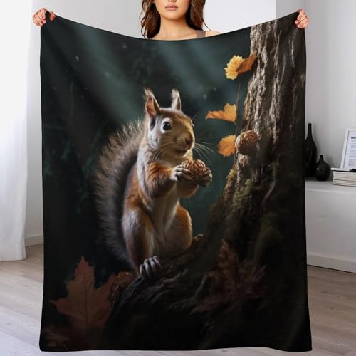 Manta de forro polar con diseño de ardilla para cama y sofá 2