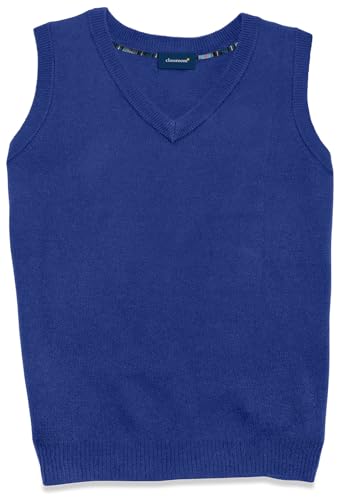 Classroom Uniforms Kid's V- Neck Sweater Vest Sweater, Royal Blue, M