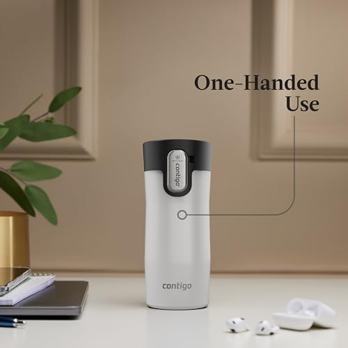 Image of Contigo AUTOSEAL West Loop Vacuum-Insulated Stainless Steel Travel Mug with Easy-Clean Lid, 12oz, Salt Frosted Pearl