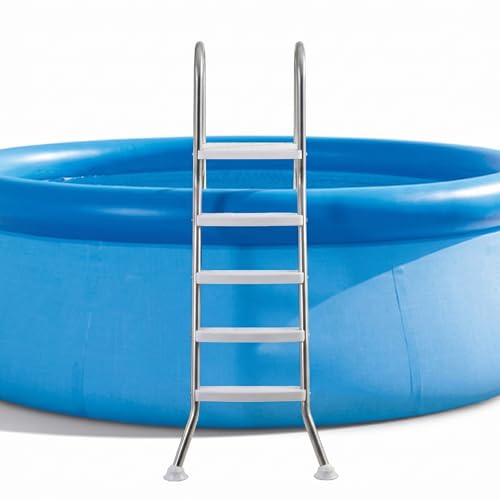 Escalera para piscina elevada con entrada doble y pasos antideslizantes miniatura 1