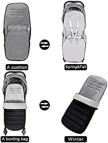 Universal Footmuff, Cosy Toes Footmuff, Waterproof and Windproof Crystal Fleece Warm Footmuff, Washable Baby Nest for Pram Winter Outdoor Tour Universal Stroller Sleeping Bag Black (S1)