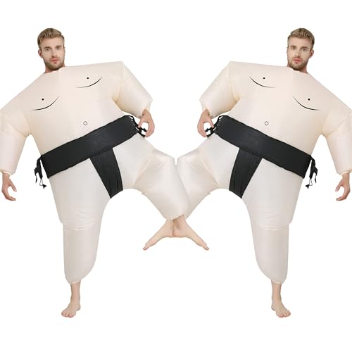 FXICH 2 disfraces de luchador de Sumo hinchable para adultos, disfraz de Halloween, talla única, disfraz de karate para hombres y mujeres, disfraz de artes marciales japonesas para fiesta de Halloween
